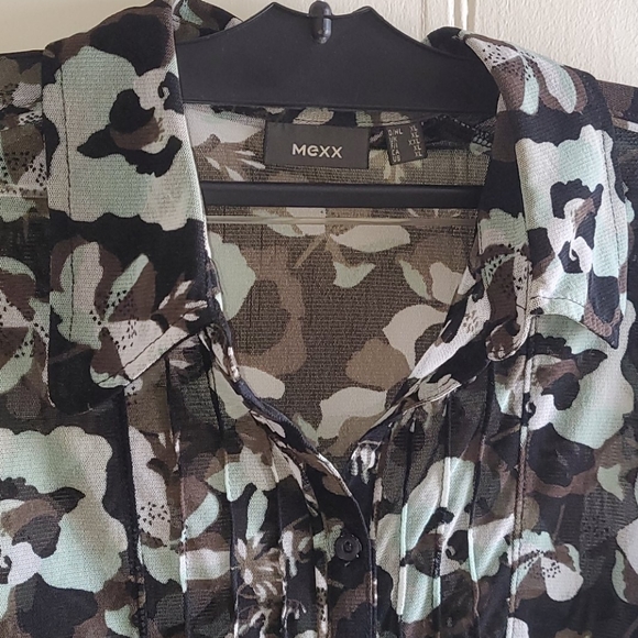 Mexx Sheer Floral Long Sleeve Blouse XL - Picture 2 of 4